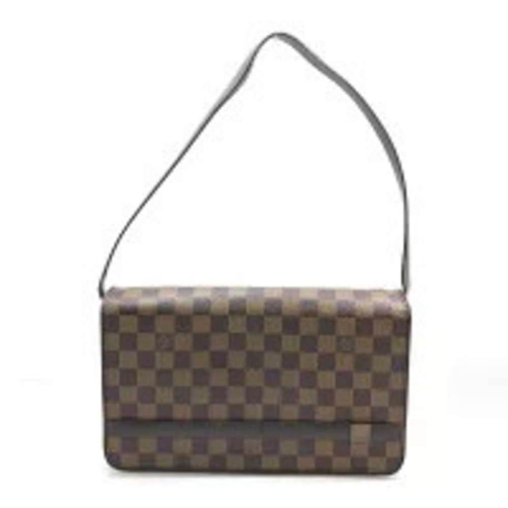 Louis Vuitton Damier Tribeca Long Handbag Hobo Bag Brown